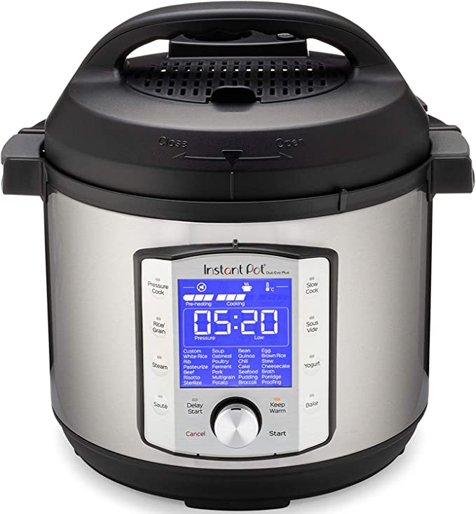 Photo 1 of Instant Pot Duo Evo Plus 10-in-1 Pressure Cooker, Rice Cooker, Slow Cooker, Yogurt Maker, Sous Vide, Sauté, Food Warmer, Bake, Stock Pot, Steamer, Cookware Grade Stainless Steel Inner Pot, 6 Quart
