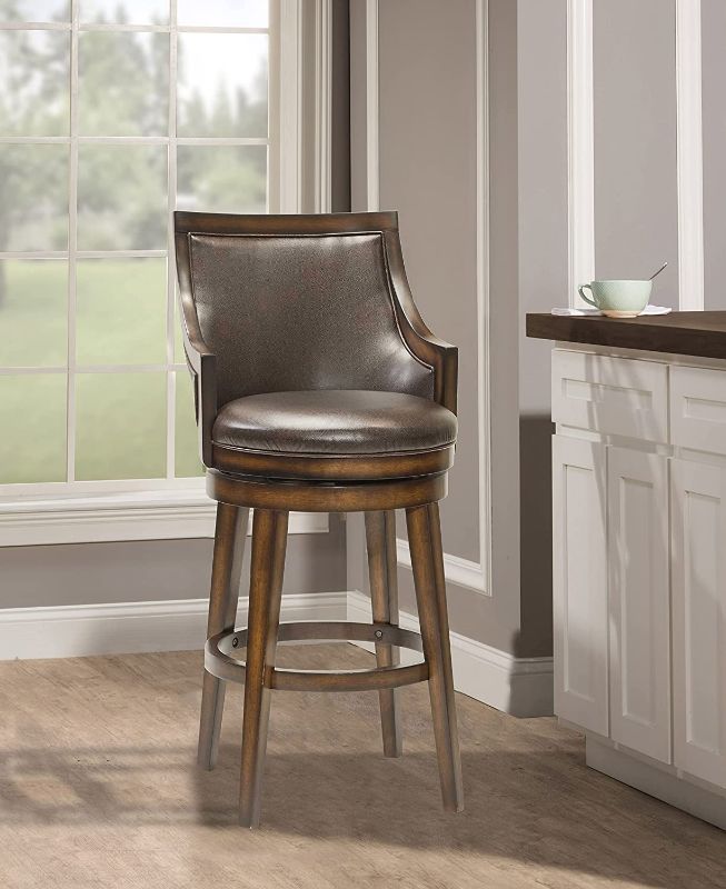 Photo 2 of Hillsdale Lyman Swivel Bar Height Stool, Rustic Oak, 4481-830
