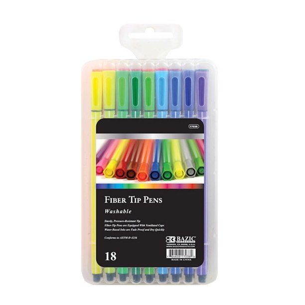 Photo 1 of BAZIC 18 Color Washable Fiber Tip Pen
3PACK OF 18