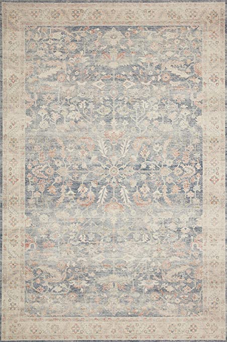 Photo 2 of Loloi II Hathaway Collection HTH-02 Denim / Multi, Traditional 7'-6" x 9'-6" Area Rug
