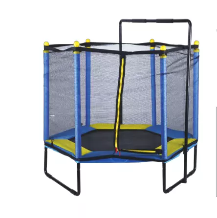 Photo 1 of 55 inch Hexagonal Children Mini Trampoline With Net With No Springs With Handle
