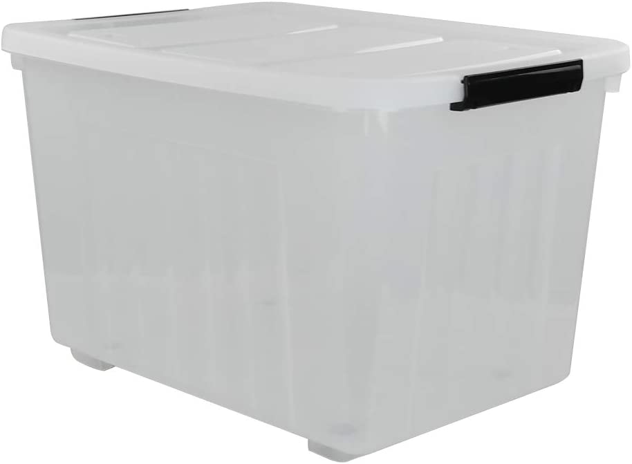 Photo 1 of Clear Large Storage Box, Plastic Latch Box , 4-Pack