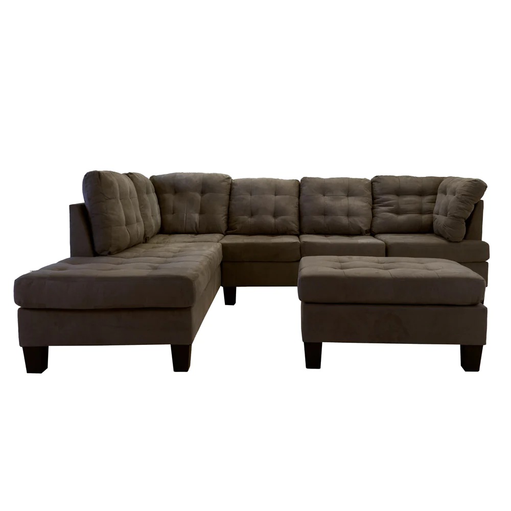 Photo 1 of ANGOLO 1 CLASSIC 3-PIECE SECTIONAL AND OTTOMAN SET
(FOR PARTS)
(BOX 1/4)