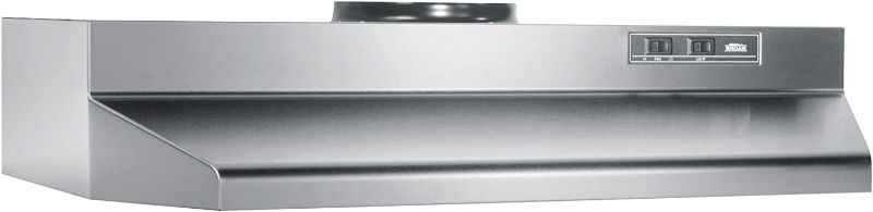 Photo 1 of Broan-NuTone 423004 30-inch Under-Cabinet Range Hood with 2-Speed Exhaust Fan and Light, 230 Max Blower CFM, Stainless Steel
