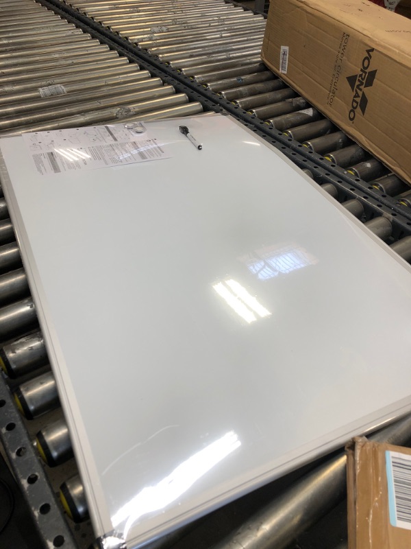 Photo 2 of Amazon Basics Magnetic Dry Erase White Board, 36 x 24-Inch Whiteboard - Silver Aluminum Frame
