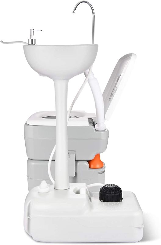 Photo 1 of YITAHOME Portable Sink and Toilet, 17 L Hand Washing Station & 5.3 Gallon Flush Potty, for Outdoor, Camping, RV, Boat, Camper, Travel
