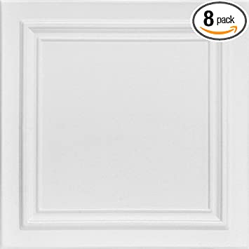 Photo 1 of A La Maison Ceilings R24 Line Art Foam Glue-up Ceiling Tile (21.6 sq. ft./Case), Pack of 8, Plain White
