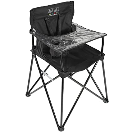 Photo 2 of ciao! baby Portable High Chair for Babies and Toddlers, Compact Folding Travel High Chair with Carry Bag for Outdoor Camping, Picnics, Beach Days, and More (Black)
