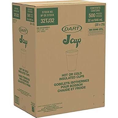 Photo 2 of Dart 32TJ32 32 oz Foam Cup (Case of 500), White, 6.6"
