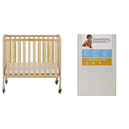 Photo 2 of Dream On Me Birch 3-in-1 Folding Portable Mini Crib, Natural