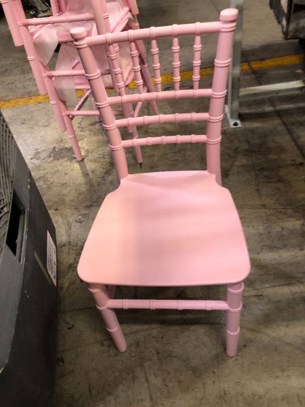 Photo 2 of Flash Furniture Child’s Pink Resin Party and Event Chiavari Chair for Commercial & Residential Use
