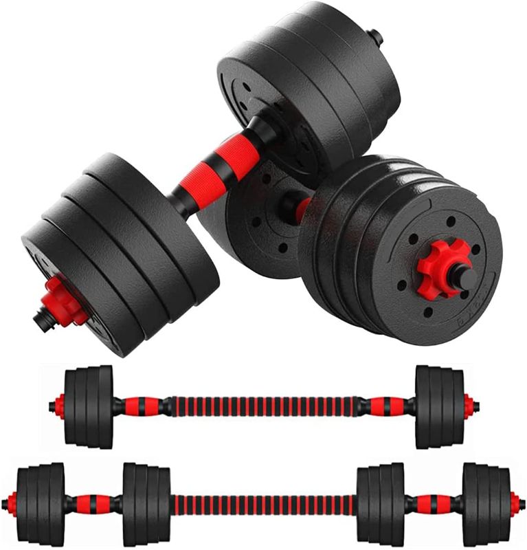 Photo 1 of Zoogamo Adjustable Dumbbells Weight Set to 66Lbs, Free Weight Dumbbell with Connecting Rod Used As Barbell , for Men and Women Home Gym Work Out Training Fitness Equipment All-Purpose
