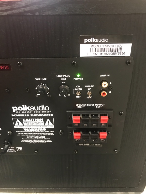 Photo 4 of Polk Audio PSW10 (BK) 10" 50-watt Powered Subwoofer