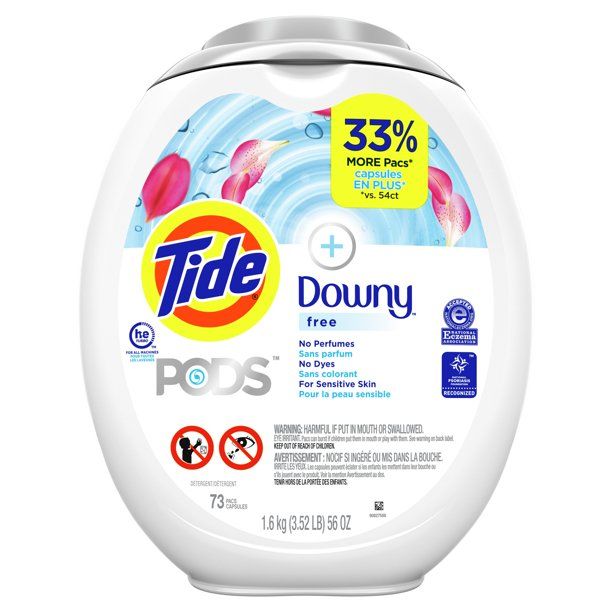 Photo 1 of 4 CONTAINERS OF Tide PODS +Downy Free, Liquid Laundry Detergent Pacs, 73 Ct EACH 
