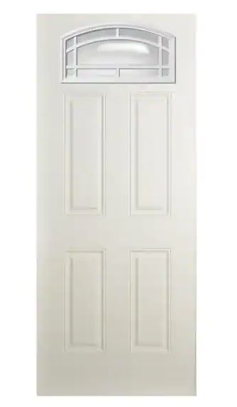 Photo 1 of 35-3/4 in. x 79 in. Reliant 11-Lite Cambertop White Primed Fiberglass Clear Front Door Slab
UNOPENED 
