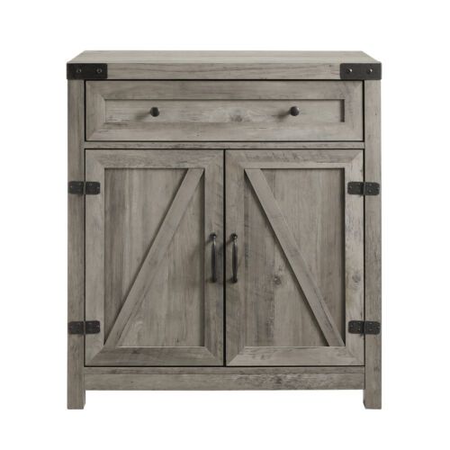 Photo 1 of 30" farmhouse barn door accent cabinet grey 