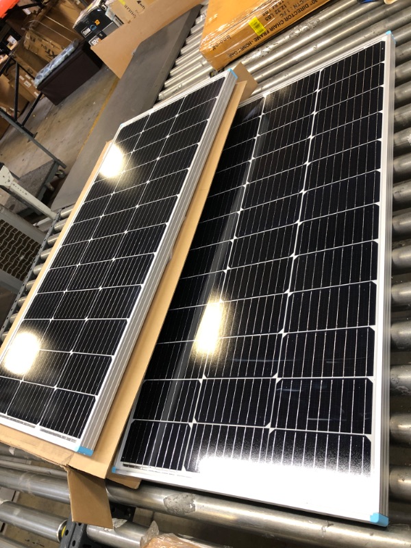 Photo 2 of 2Pcs 100-Watt 12-Volt Monocrystalline Solar Panel with High-Efficiency Module for RV Battery Boat Caravan Solar System

