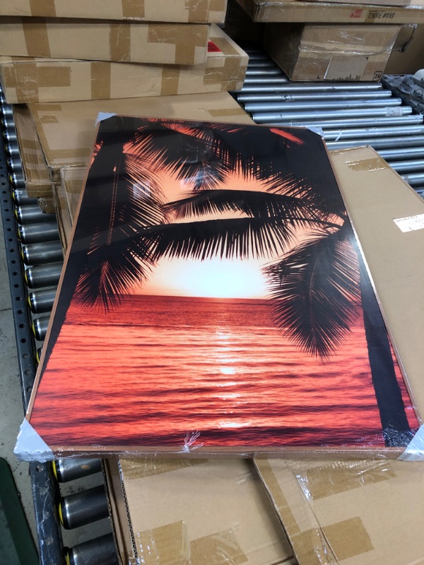 Photo 1 of 36 x 24 inch Ocean and palm tree canvas PICTURE