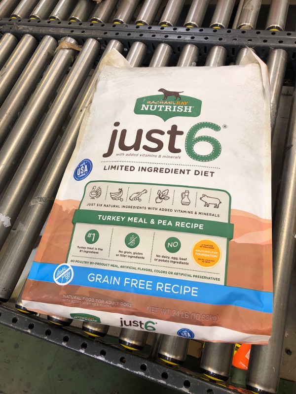 Photo 1 of Rachael Ray Nutrish Just 6 Limited Ingredient Diet Grain Free Turkey Meal & Pea Recipe Adult Dry Dog Food - 24lbs
exp date - oct-18-2022
