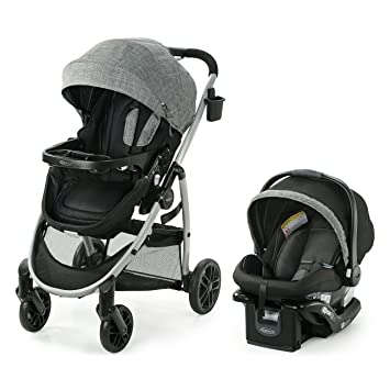 Photo 1 of Graco Modes Pramette Travel System, Includes Baby Stroller with True Pram Mode, Reversible Seat, One Hand Fold, Extra Storage, Child Tray and SnugRide 35 Infant Car Seat, Ellington
