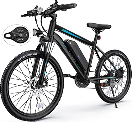 Photo 1 of Electric Bike, TotGuard Electric Bike for Adults, 26" Ebike 350W Adult Electric Bicycles, 19.8MPH Electric Mountain Bike, 36V 10.4Ah Battery, Suspension Fork, Shimano 21 Speed Gears -- UNABLE TO TEST 