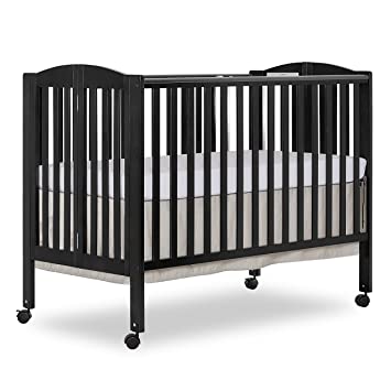 Photo 1 of Dream On Me, Full Size 2-in-1 Folding Stationary Side Crib, Black
