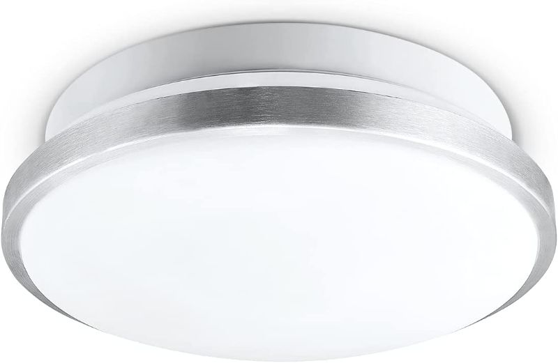 Photo 1 of Globe Electric Works with Alexa Smart 14" Silver Flush Mount - Brushed Steel Finished, A Certified for Humans Device
