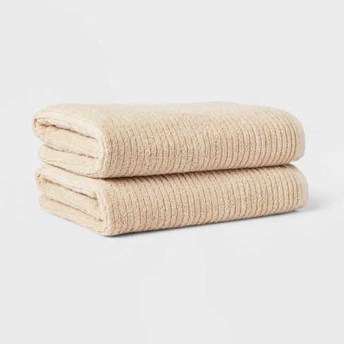 Photo 1 of 2pk Quick Dry Ribbed Bath towel set 