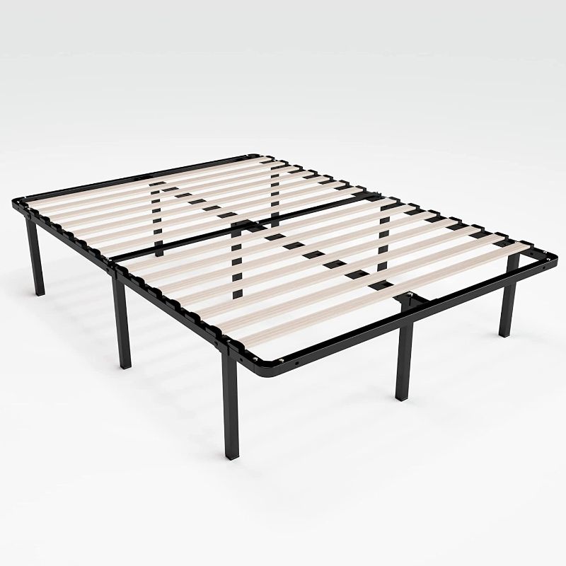 Photo 1 of ZINUS SmartBase Euro Slats Mattress Foundation / 14 Inch Metal Platform Bed Frame / No Box Spring Needed / Sturdy Steel & Wood Frame / Underbed Storage, Full
