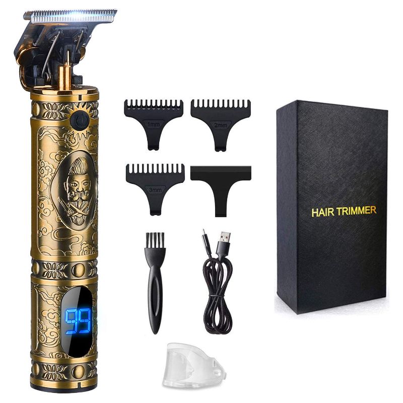 Photo 1 of Hair Clippers for Men, Suttik Professional Hair & Beard Trimmer for Barber, T-Blade Hair Edgers Clippers, Gold Knight Close-Cutting Trimmers, Cordless Clippers for Hair Cutting, Gift for Men
