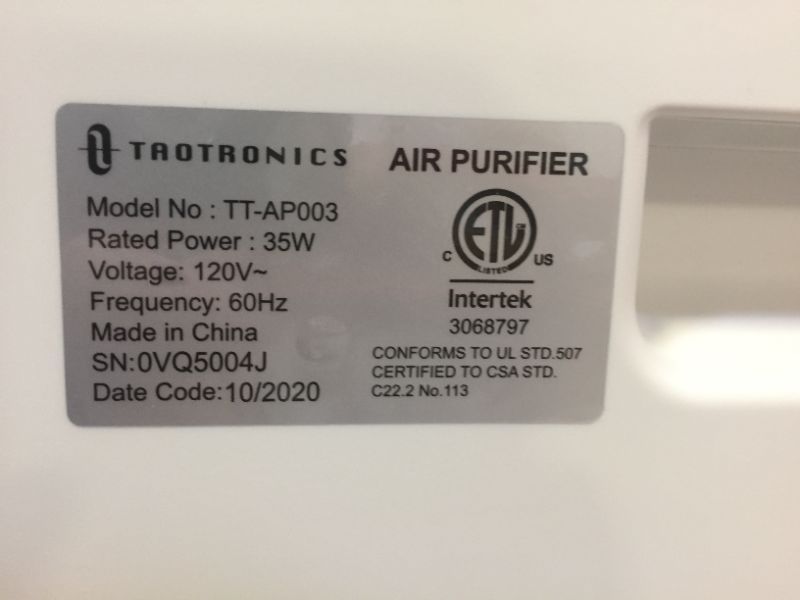 Photo 6 of TaoTronics Air Purifier For Home Smoke Pollen Pet Dander, Air Cleaner 