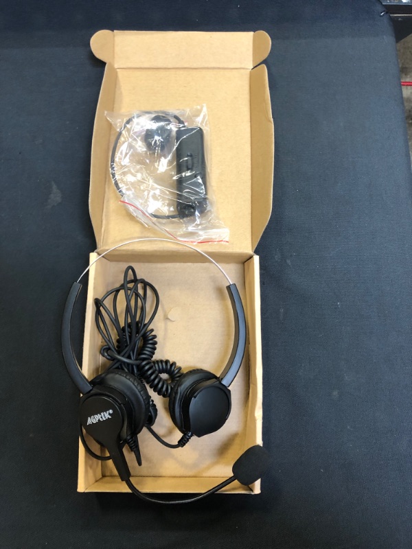 Photo 2 of AGPTEK Hands-Free Call Center Noise Cancelling Corded Binaural Headset Headphone with 4-Pin RJ9 Crystal Head and Mic Microphone for Desk Phone - Telephone Counselling Services, Insurance, Hospitals

