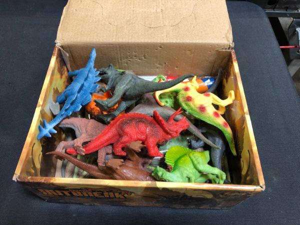 Photo 2 of 12 Pack of 7 Inch Dinosaur Toy Figures with Educational Dinosaur Book, Large Plastic Dinosaur Toys Set for Toddlers, Kids, Boys and Girls
