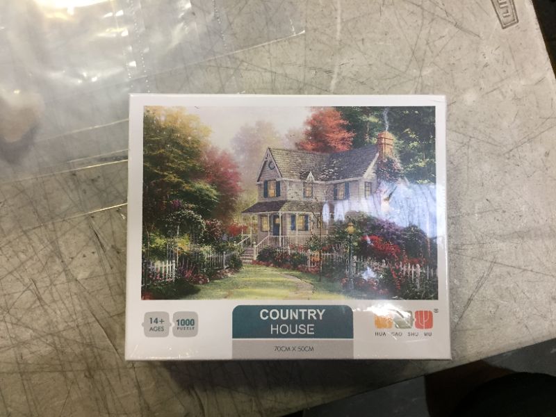 Photo 1 of Jigsaw Puzzles 1000 Pieces for Adults and Kids - House in The Garden - Family Fun Indoor Activity Challenge Game Toys Finish Size 27.6" X 19.7" Can Be Used As Gift Home Decoration Christmas

