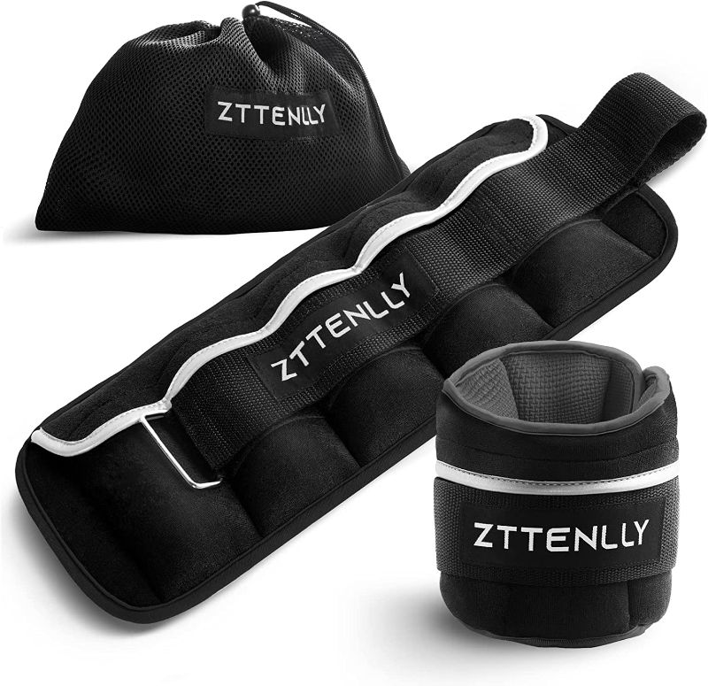 Photo 1 of ZTTENLLY Adjustable Ankle Weights 1 to 2/5/10/20 LBS Pair with Carry Bag - Breathable Fabrics, Reflective Trim - Strength Training Leg Wrist Arm Ankle Walking Weights Sets for Women Men Kids
