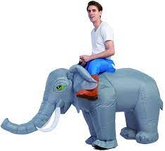 Photo 1 of Elephant Inflatable Costume for Adult Funny Inflatable Halloween Costumes Cosplay Fantasy Costume Men Women , Blow Up Costume for Unisex