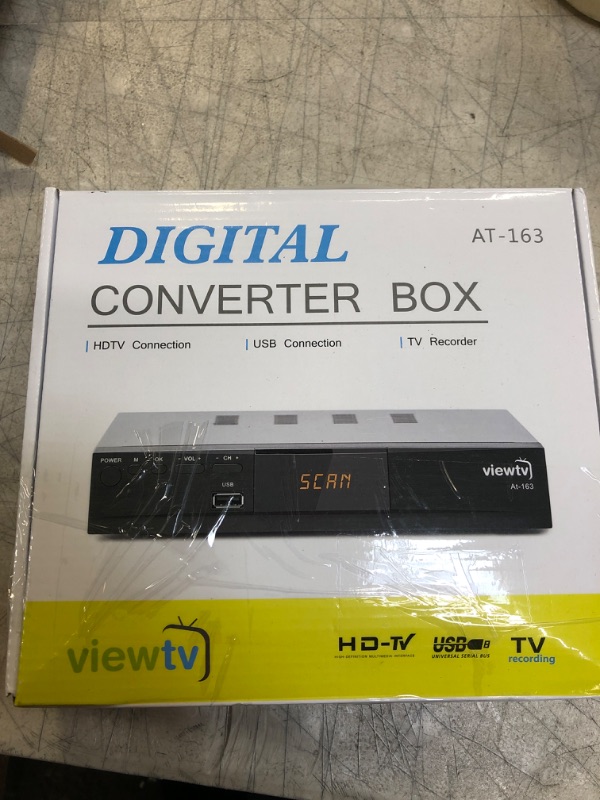 Photo 2 of ViewTV Digital TV Converter Box for Analog TV - AT-163 OTA DVR, PVR Digital TV Recorder and ATSC Tuner Features A Built in USB Port, HDMI and Coaxial Output, Bright LED Clock and is Easy to Use
