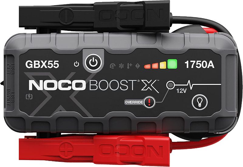 Photo 1 of NOCO Boost X GBX55 1750A 12V UltraSafe Portable Lithium Jump Starter, Car Battery Booster Pack, USB-C Powerbank Charger, and Jumper Cables for up to 7.5-Liter Gas and 5.0-Liter Diesel Engines
