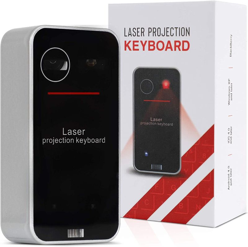 Photo 1 of Wireless Laser Keyboard - Mini Bluetooth Wireless Keyboard & Wireless Mouse Touchpad | Portable Full Size Keyboard for Tablet, Laptop, & Smart Phone | Bluetooth Connection V3.0