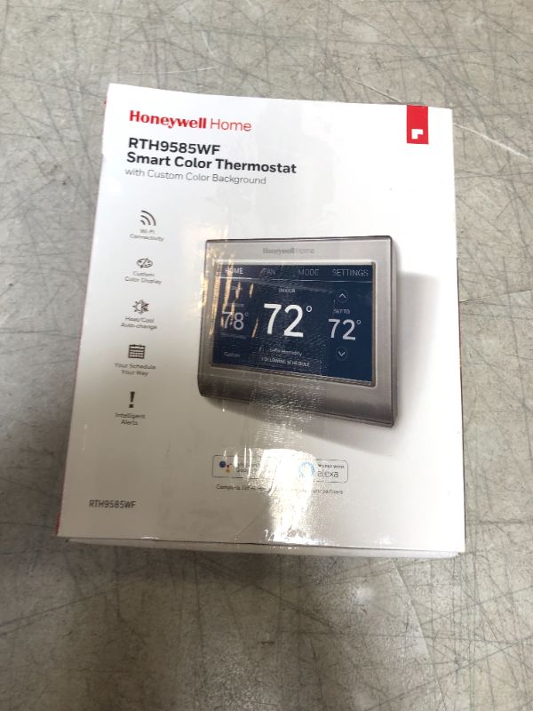 Photo 3 of Honeywell Home RTH9585WF Wi-Fi Smart Color Thermostat, 7 Day Programmable, Touch Screen, Energy Star, Alexa Ready, C-Wire Required, Not Compatible with Line Volt Heating
