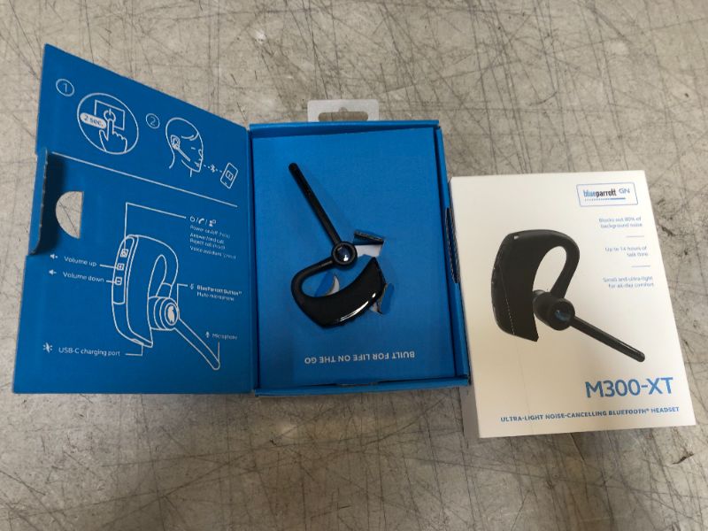 Photo 2 of BlueParrott M300-XT Noise Cancelling Hands-free Mono Bluetooth Headset for Mobile Phones with up to 14 Hours of Talk Time for On-The-Go Mobile Professionals & Drivers
