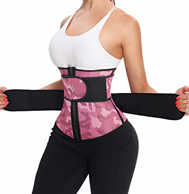 Photo 1 of ANGOOL Neopren Waist Trainer for Women,Workout Plus Size Trimmer Belt Sauna Sweat Corset Cincher with Zipper - XL -
