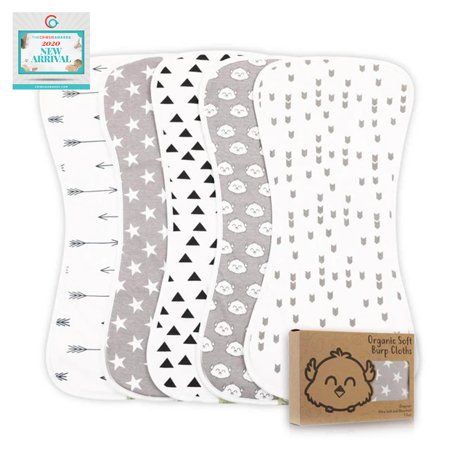 Photo 1 of KeaBabies 5-Pack Organic Burp Cloths for Baby Boys and Girls