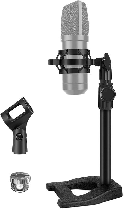 Photo 1 of InnoGear Microphone Stand, Mic Stand Desk with Weighted Base Shock Mount 3/8" and 5/8" Adapter Adjustable Height for Radio Broadcast Studio Reacording