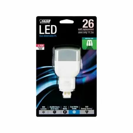 Photo 1 of Feit Electric 26-Watt Equivalent PL Vertical CFLNI 4-Pin Plug-in GX24Q-3 Base CF
