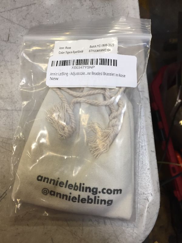 Photo 2 of Annie LeBling - Adjustable Tiger's Eye Stone Beaded Bracelet in Rose
