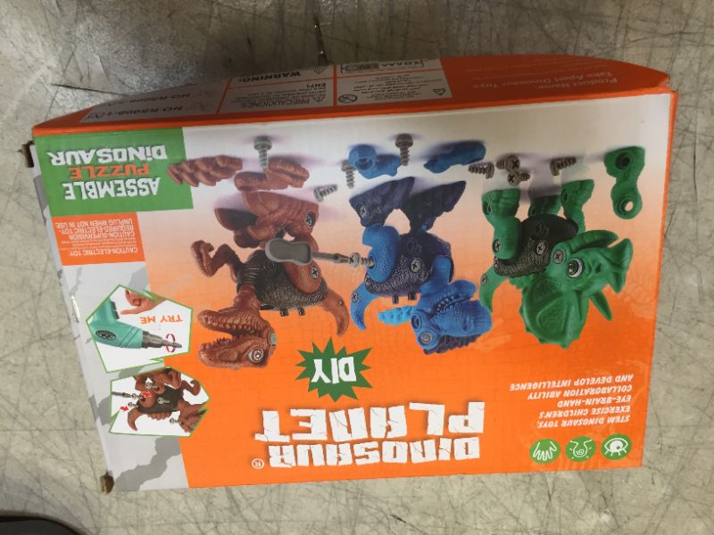 Photo 3 of Dinosaur Toys for 3 4 5 6 7+ Year Old Boys, Take Apart Dinosaur Toys for Kids 3-5 5-7, Stem Construction Building Kids Toys with Electric Drill, Birthday Xmas Toys Gifts for Boys Kids Girls
