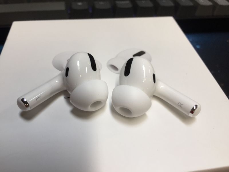 Photo 2 of Apple AirPods Pro Wireless Earbuds with MagSafe Charging Case. Active Noise Cancelling, Transparency Mode, Spatial Audio, Customizable Fit, Sweat and Water Resistant. Bluetooth Headphones for iPhone