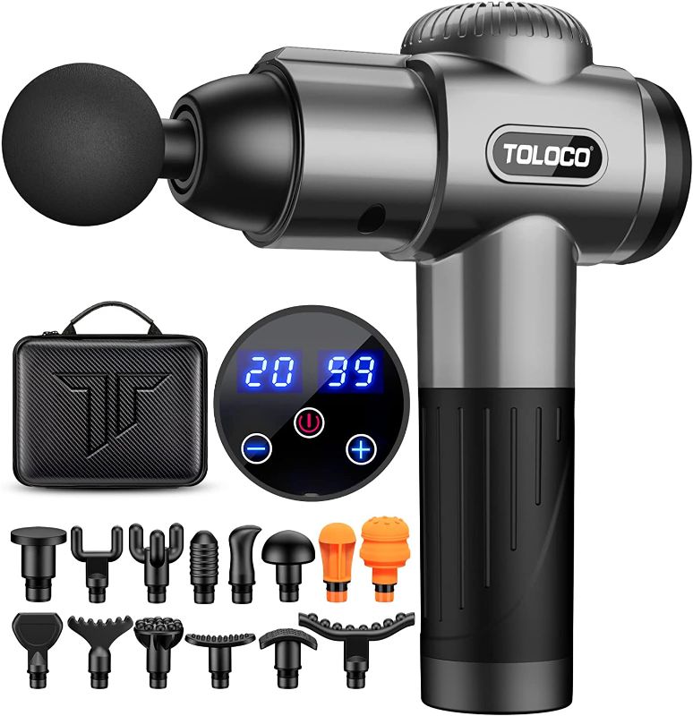 Photo 1 of TOLOCO Massage Gun, Upgrade Percussion Muscle Massage Gun for Athletes, Handheld Deep Tissue Massager, Grey
FACTORY SEALED
