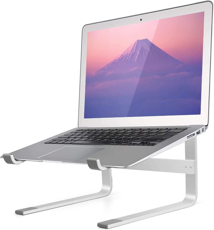 Photo 1 of Minishark Laptop Stand Ergonomic Aluminum Laptop Mount Computer Stand for Desk, Detachable Laptop Riser Laptop Holder Compatible with All MacBook Air Pro Between 10-17" Notebook and Tablet-Silver